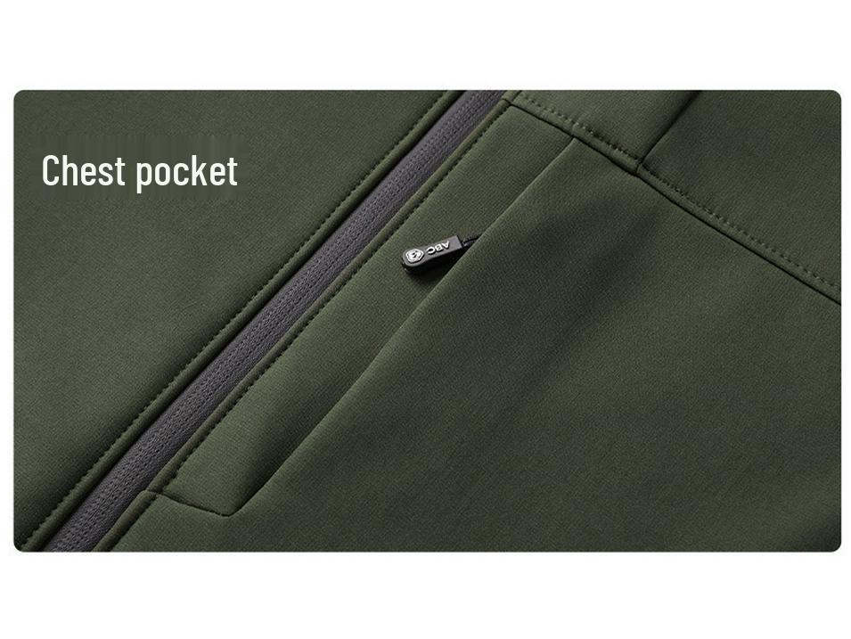 Męska kurtka wiatrówka Soft Shell z podszewką polarową, na jesień/zimę, ze stójką