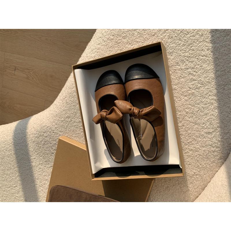 

Flat-bottomed ballet single shoes women s shoes spring and autumn new square head bow temperament red shoes 39