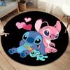 1 szt. Okrągły dywanik podłogowy ze wzorem Lilo i Stitch, Mata podłogowa do sypialni i salonu, Dywanik dekoracyjny do pokoju zabaw, sypialni, salonu, Estetyczny pokój