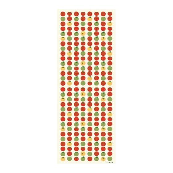 Hamamonyo Tenugui Towel - Colorful Tomatoes (Off-White) - Yokohama Textile Brand, Hand-dyed, 100% Cotton, 34cm x 90cm