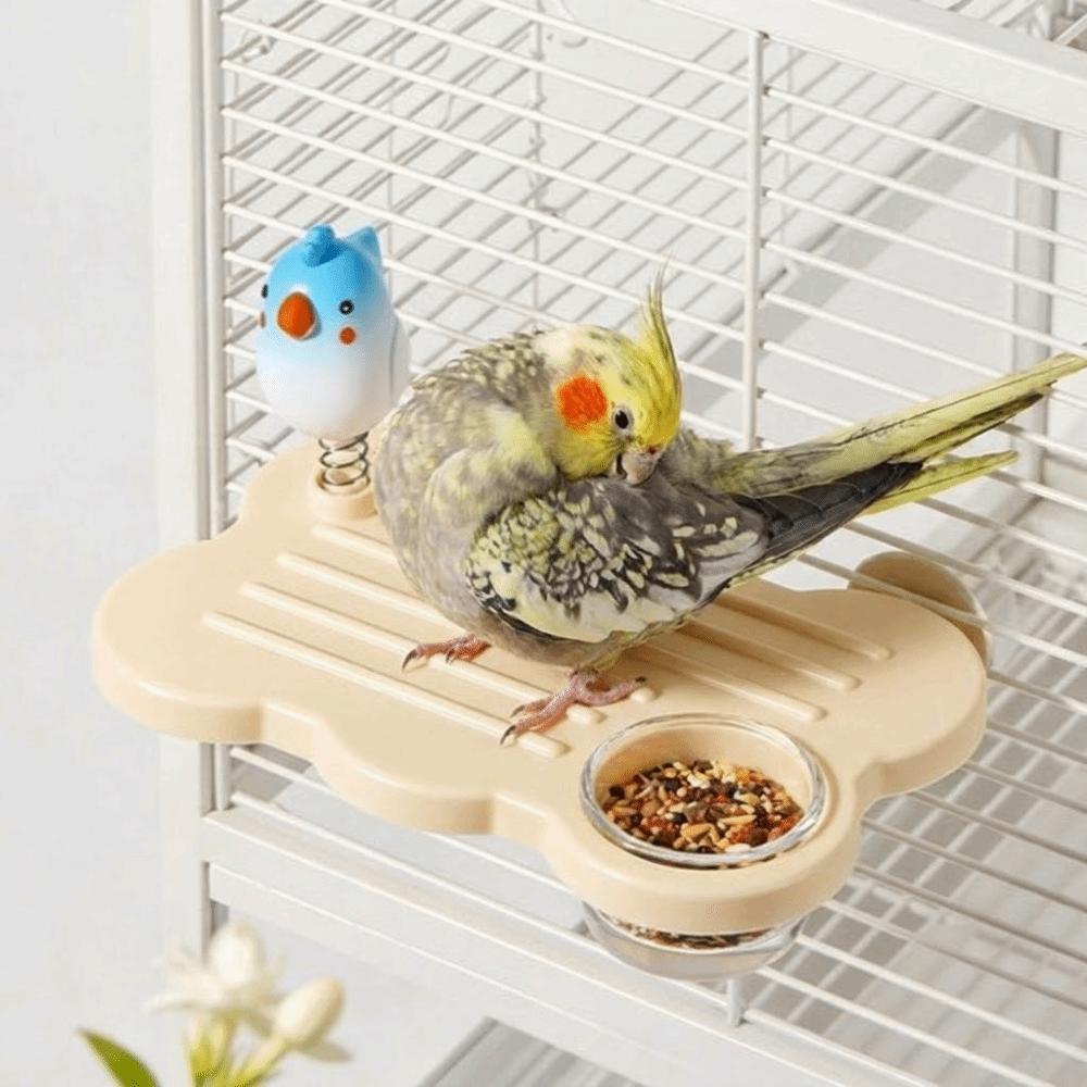 Rectangle Bird Cage Stand Toy Anti Slip Birdcage Food Bowl Hanging Feeding Platform Aviary