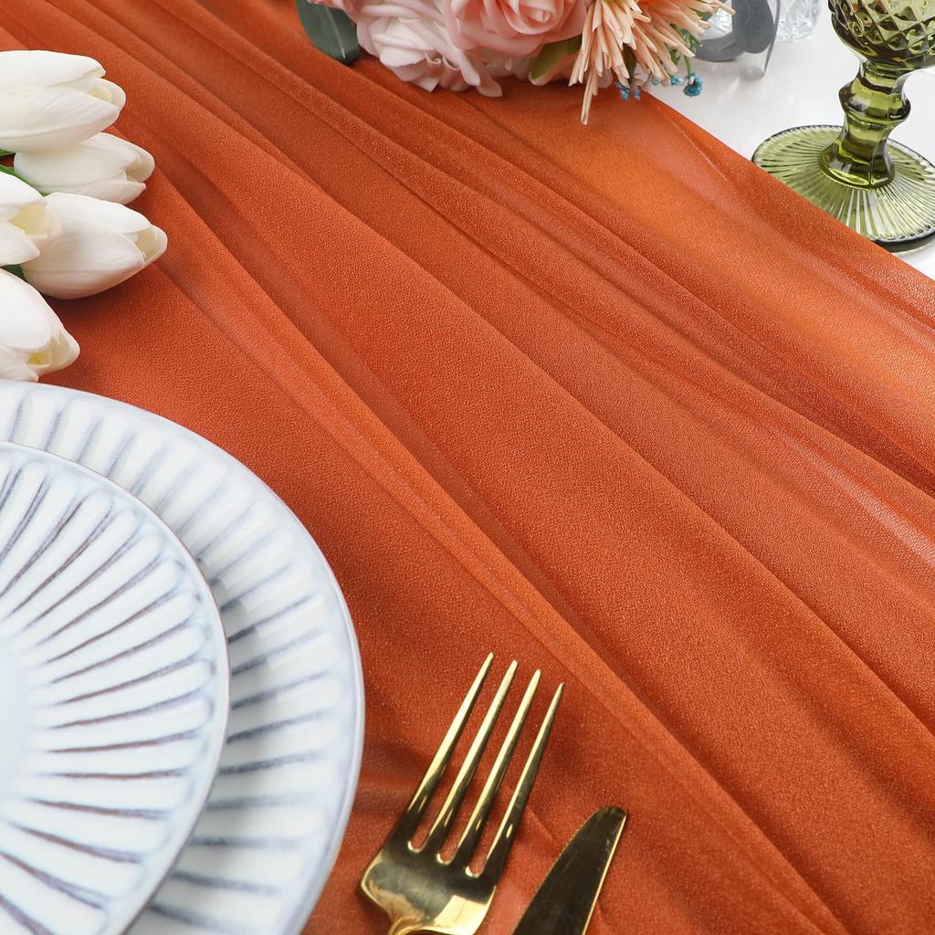 Chiffon Like Table Runner with Silver Sparkle for Wedding Rustic Boho Wedding Party Bridal Shower Decorations Birthday Party