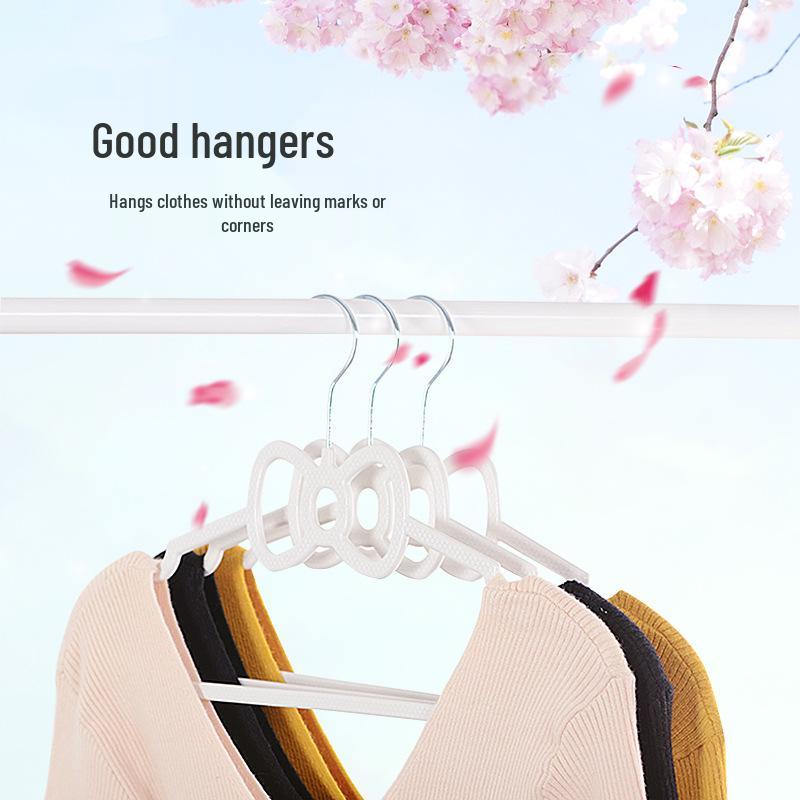 Heart-Shaped Non-Slip Clothes Hanger - Cute Pink Bow Design, Seamless for Wet & Dry Use