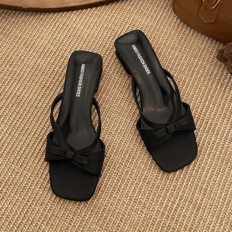 Coarse Heel French Cool Slippers Women's Summer Wear 2025 New Fairy Temperament Evening with Skirt High Heel Strappy Sandals