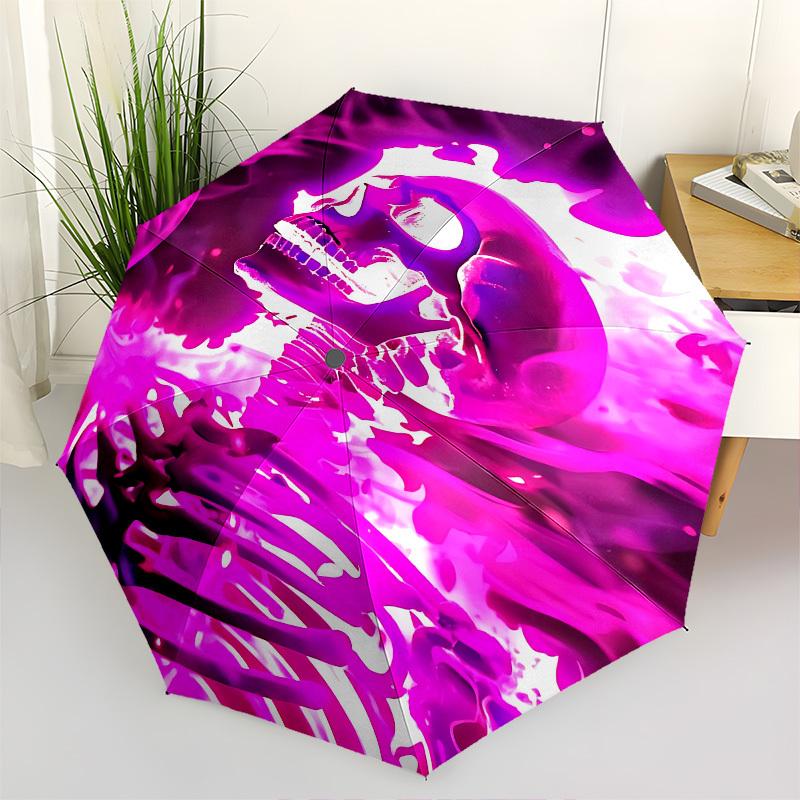 

Skeleton,Neon Automatic Folding umbrella Compact 8 rib Design,Unique Style,Suitable for Everyday Outdoor Use,Perfect Gift for Friends