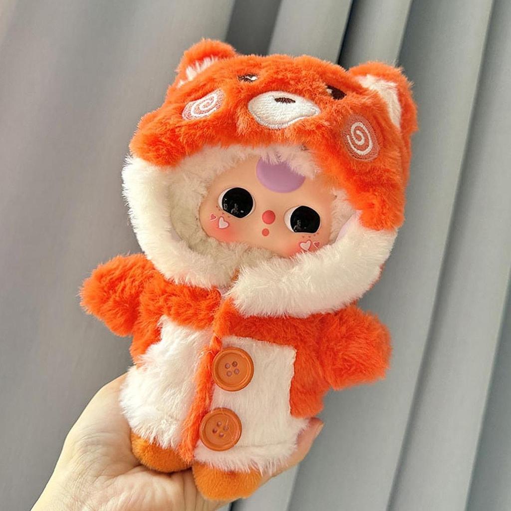 Plush Doll Clothes DIY Doll Toy Adorable Doll Outifits Set Cartoon Animal Hoodie Costumes Hooded for 7.9 Inch Doll Birthday Gift