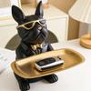 Creative Bulldog Tray Animal Statue Creative Ornament Living Room Bedroom Miscellaneous Storage Home Decoration Gift