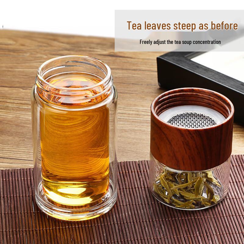 SX Double-Layer Glass Tea Infuser Bottle