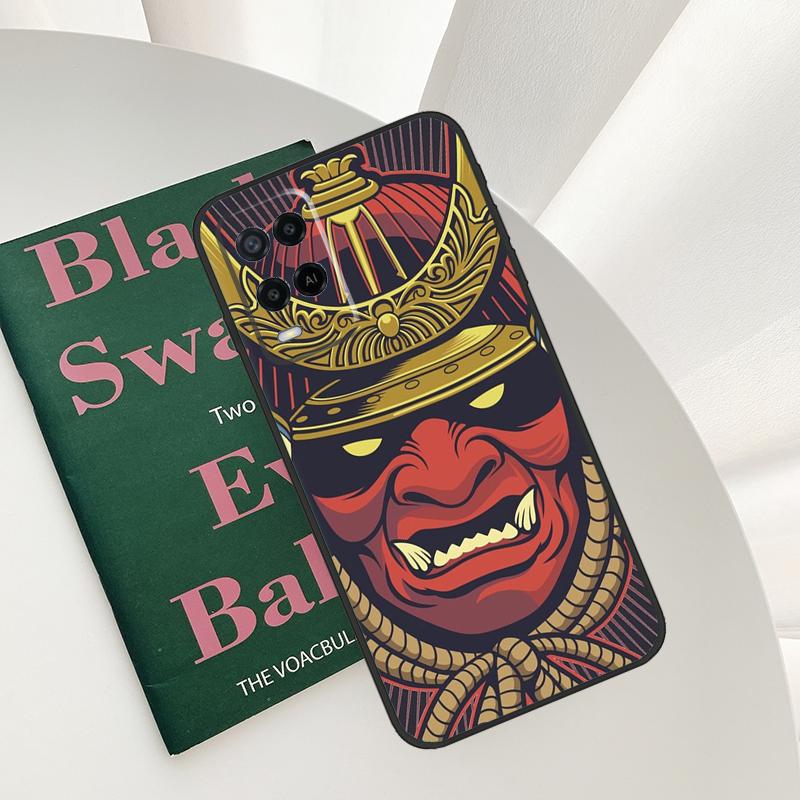 Samurai Mask Demon Case For Oppo A96 A76 A16 A15 A17 A52 A72 A54S A57S A58 A78 A98 A57 A77 A54 A74 A94 Cover