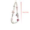 Cute Sanrio Hello Kitty Bow Beaded Keychain Pendant Girly Phone Chain Lanyard Kt Charm Bag Hanging Ornaments Anti-Lost Rope Gift