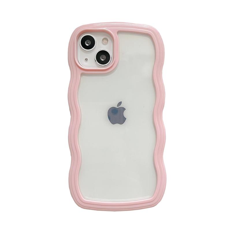 Ins Korea Cute 3D Cream Wavey Transparente Handyhülle für Iphone 13 12 11 Pro Xs Max X Xr Objektiv Schutzhülle klar weiche Rückseite