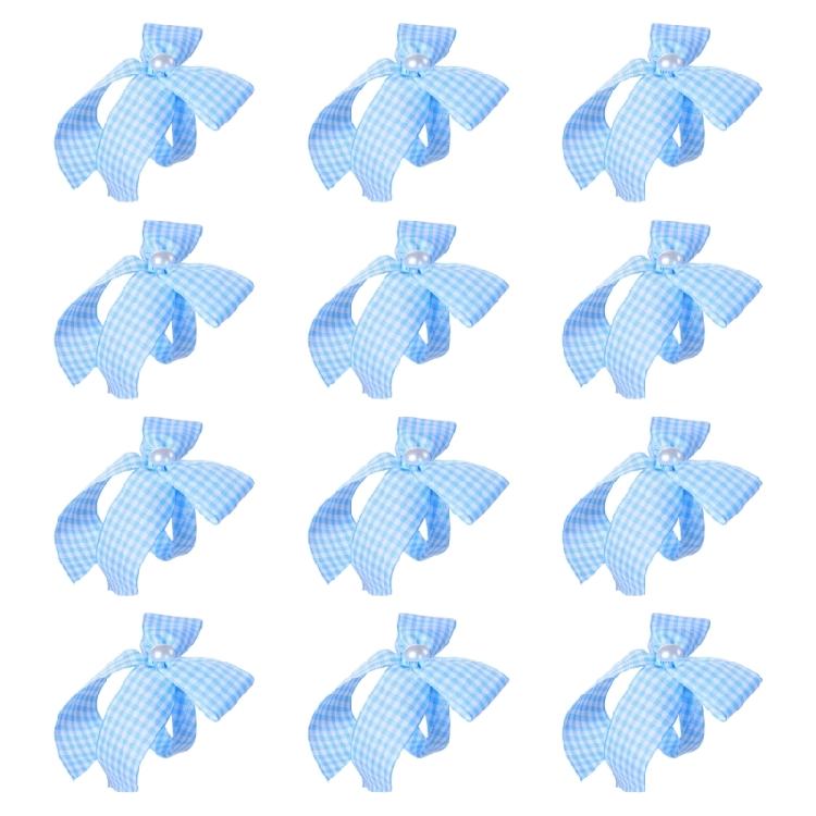 12 Pack Elegant Striped Bowknot Napkin Rings Satins Fabric Napkin Holder Suitable For Holiday Celebration Use
