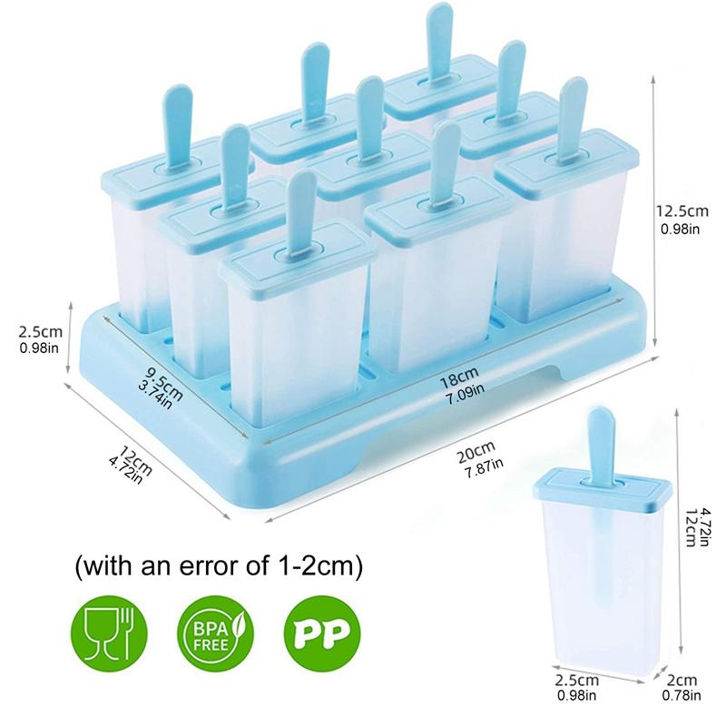 Glass Popsicle Form DIY Glass Machine Hemmagjord islåda med plastpinne Glasspinne Form Iskubbricka Köksprylar