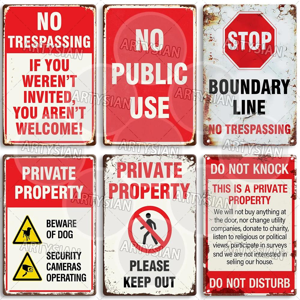 No Trespassing Plaque Private Property Waring Metal Sign Beware of Dog Private Jetty No Public Use Do Not Enter Restricted Area