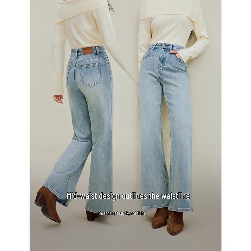 Inman Retro Washed High-Waist Flare Jeans