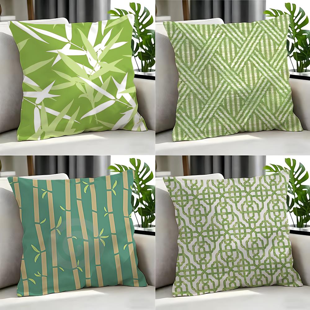 Plant Bamboo Cushion Cover Cushion Cover Set Pcs X X X Pillowcase Decorative Sofa Home Decor