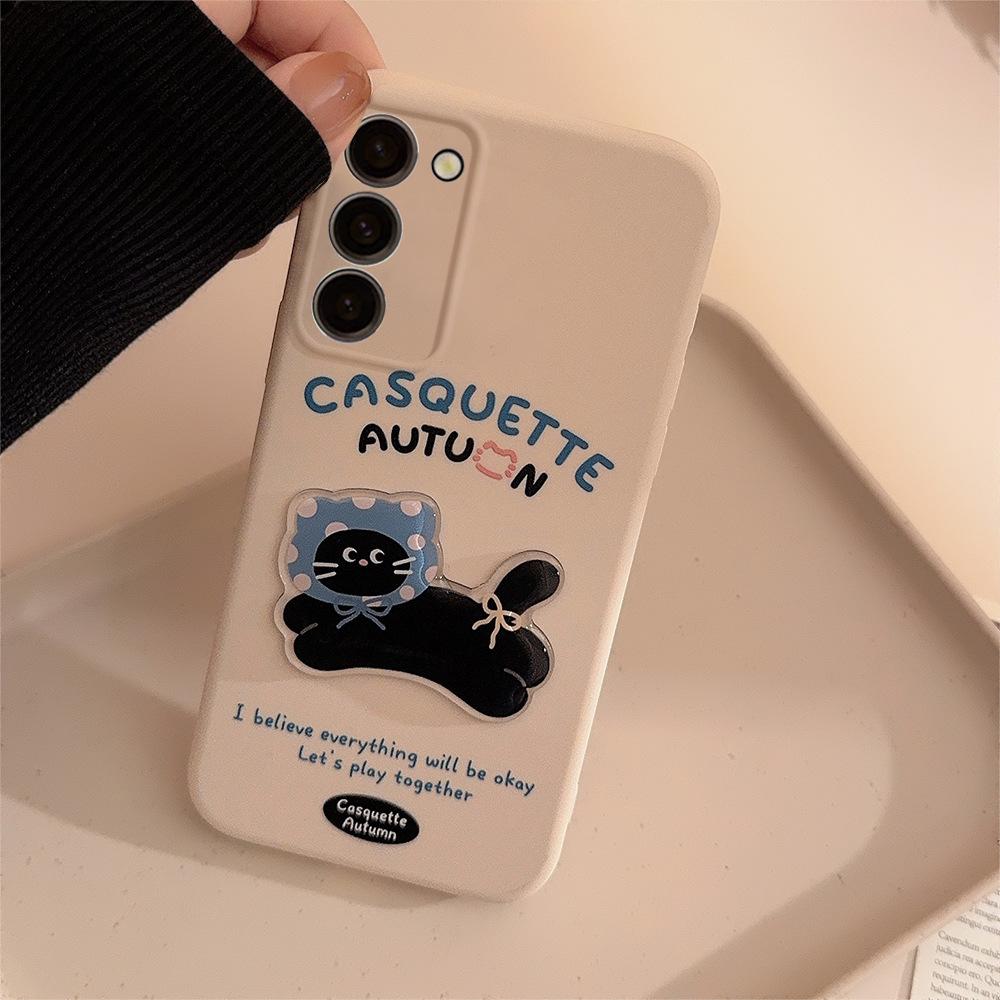 

Чехол для телефона с изображением милого котенка и кошки из мультфильма для Samsung Galaxy A54 A14 A53 A23 A21S A13 A12 S24 S23 S22 Ultra S22 Plus, жесткий противоударный чехол для телефона из ПК S22