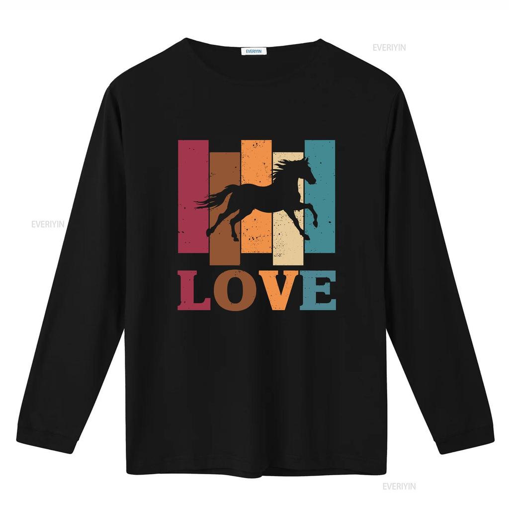 Horse T Shirt I Love Lover Rider Owner Trainer Who Loves Horses HOR004F01 vintage Washed streetwear designer clothes Unisex