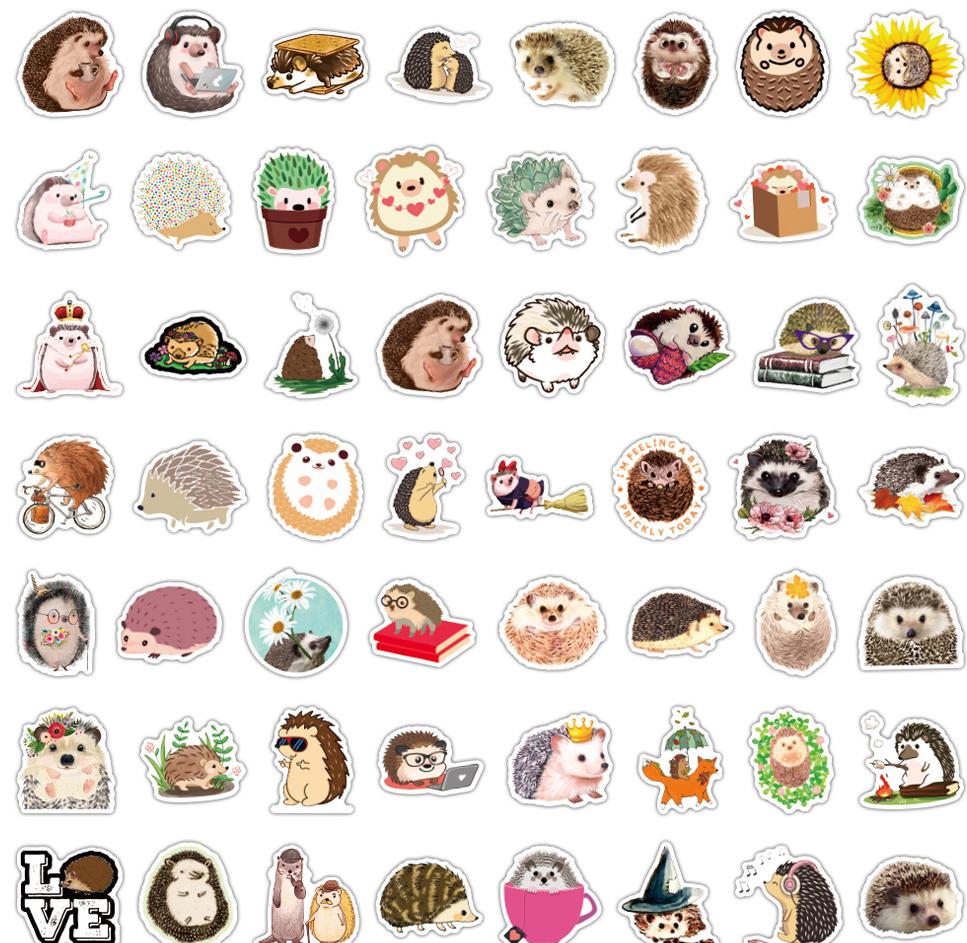 10 30 50pcs Hedgehog Cartoon Graffiti Stickers Kawaii Cute Animal Waterproof  Phone Diy Laptop Suitcase Motorcycle Decal Sticker