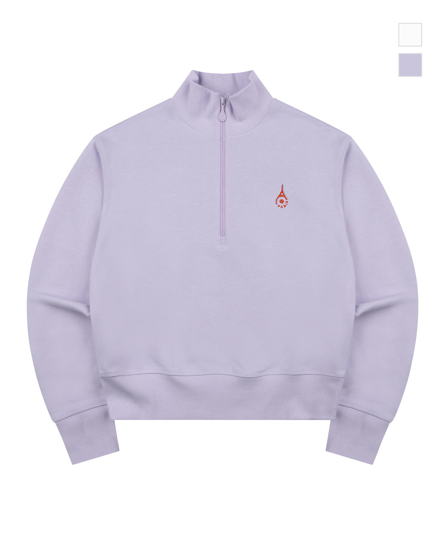 Ron And Marie [Women S] Main Symbol Embroidered Logo Half-Zip (Light Purple) 2(M)