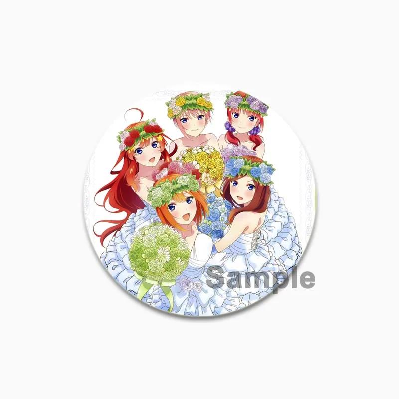32/44/58mm The Quintessential Quintuplets Pin Broche feito à mão para roupas Desenho animado Cosplay Emblema Mochila Decoração Jóias Presente infantil