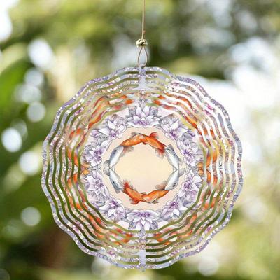 360 Grad drehbarer 10-Zoll-Hänge-Windspinner Elegante Metalldekoration für Garten, Terrasse, Balkon, Außenbereich Ganzjährige Kunst Geschenk für Familie, Freunde