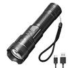 LED Outdoor Portable Flashlight USB Charging Camping Powerful Flashlight Power Display Strong Light Flashlight for Power Outages