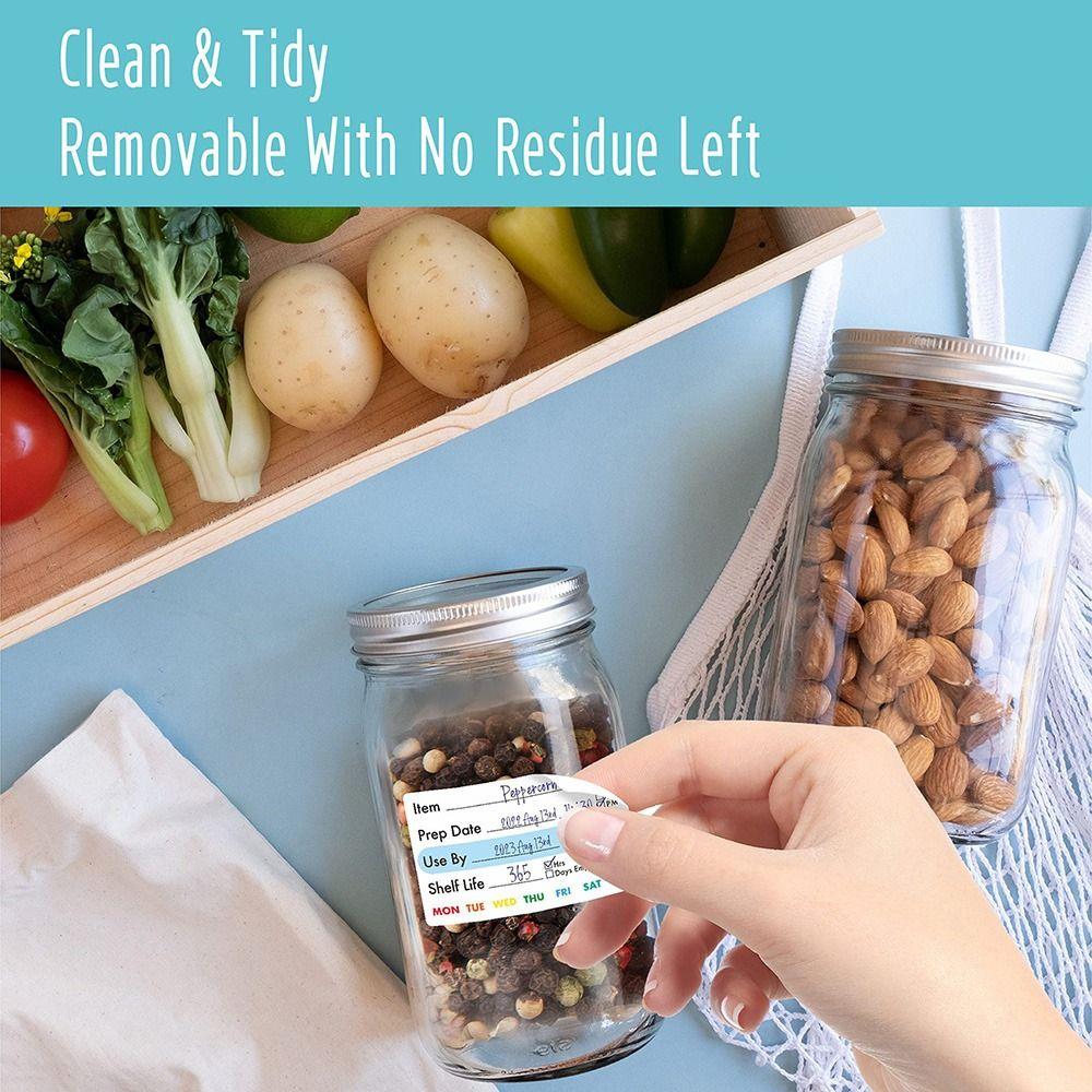 Multi-functional Food Shelf Life Label 250/300PCS Refridge Organization Labels  for Pantry