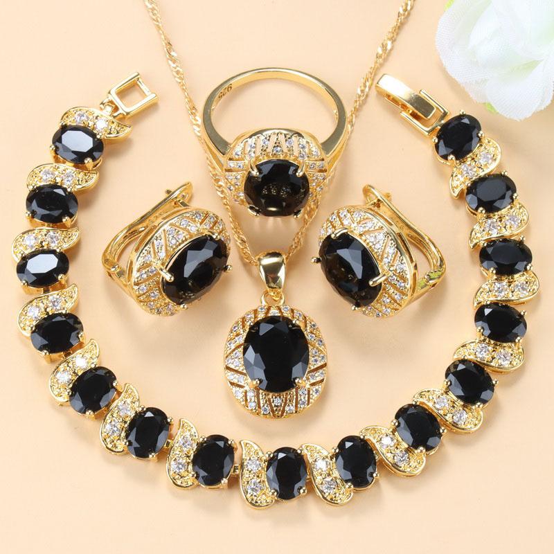 10-Colors Zircon Big Jewelry Sets Necklace And Clip Earrings Bridal Sets For Women African  Gold Plated Wedding Accessories