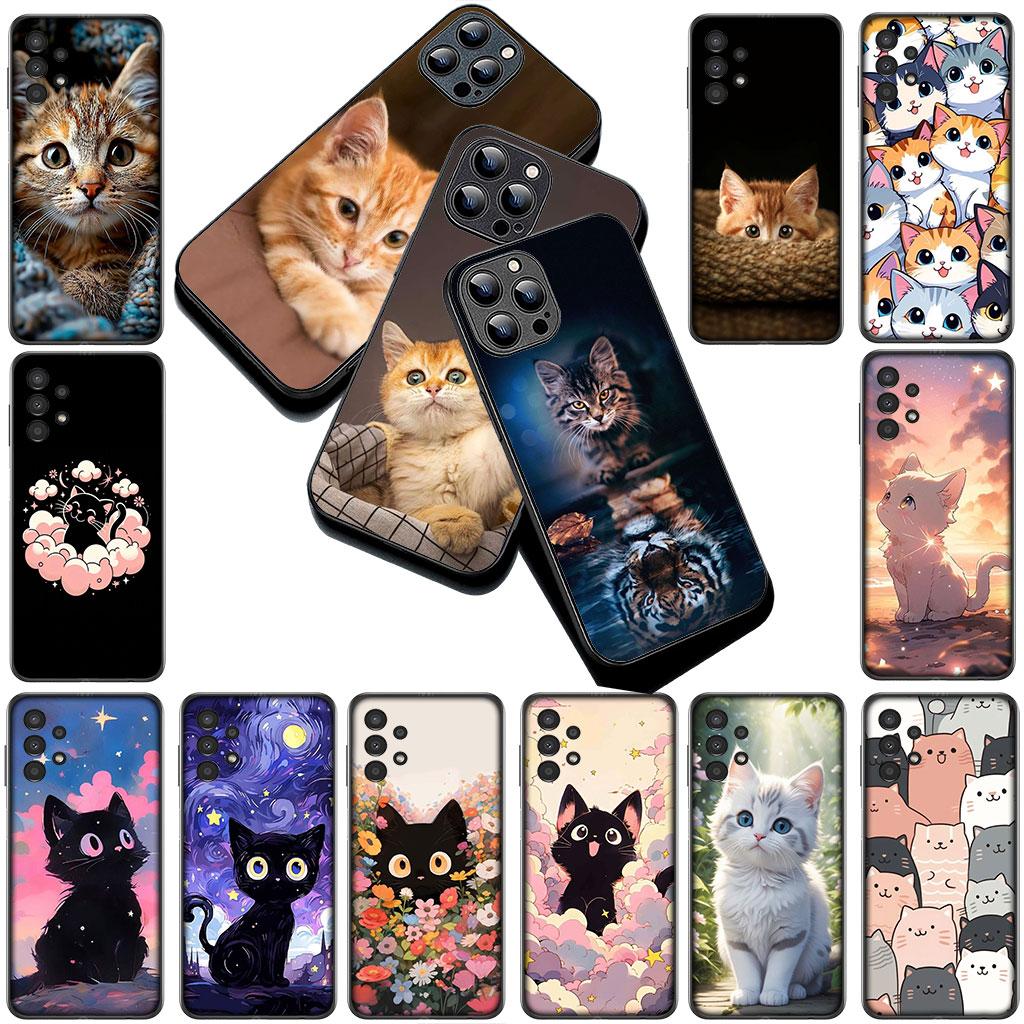 Phone Cover for Huawei P30 P20 Mate 20 Lite Pro Y7 Y6P Y7A 2019 Nova 5T 3I Funda Casing Soft Case Cartoon Cat Meow Kitten