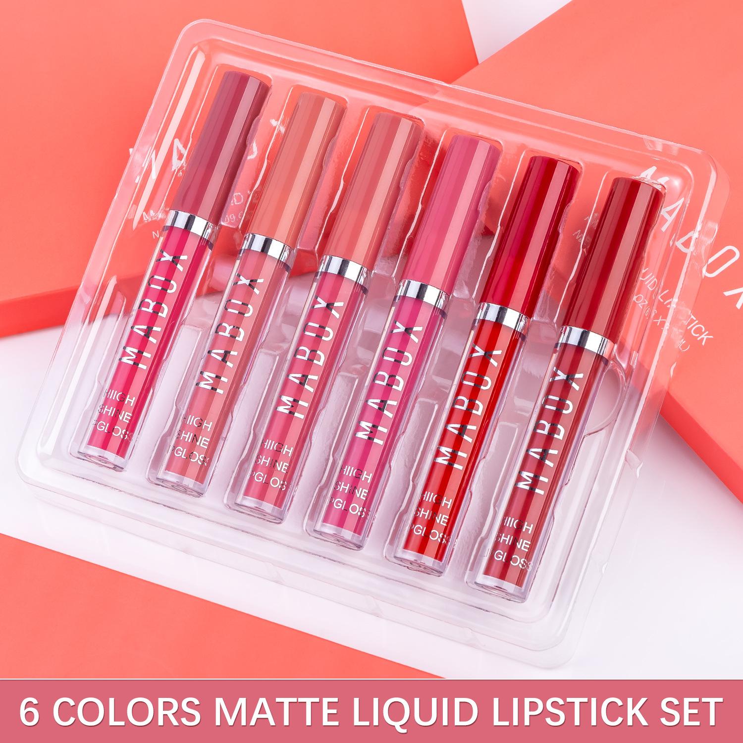 

Набор бархатных жидких помад из 6 матовых, не легко прилипающих чашек, водонепроницаемых, прочных, не легко отваливающихся, макияж, блеск для губ, глазурь для губ