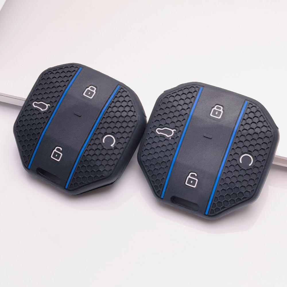 Silicone Smart Key Fob Cover for Chery JETOUR Freedom Traveler Tiggo 7 Pro Arrizo 8 OMODA 5 Honeycomb Texture Racing Stripe Smart Remote Key Protector