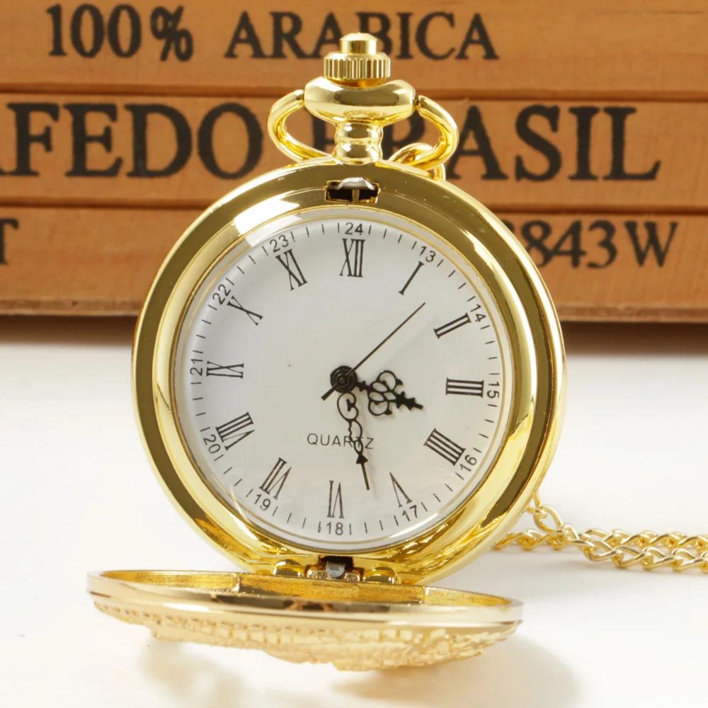 10pcs/lot Wholesale Luxury Gold Dragon Chinese Style Pendant Pocket Watch Lucky Peace Mascot Women Men Gifts Reloj De Bolsillo