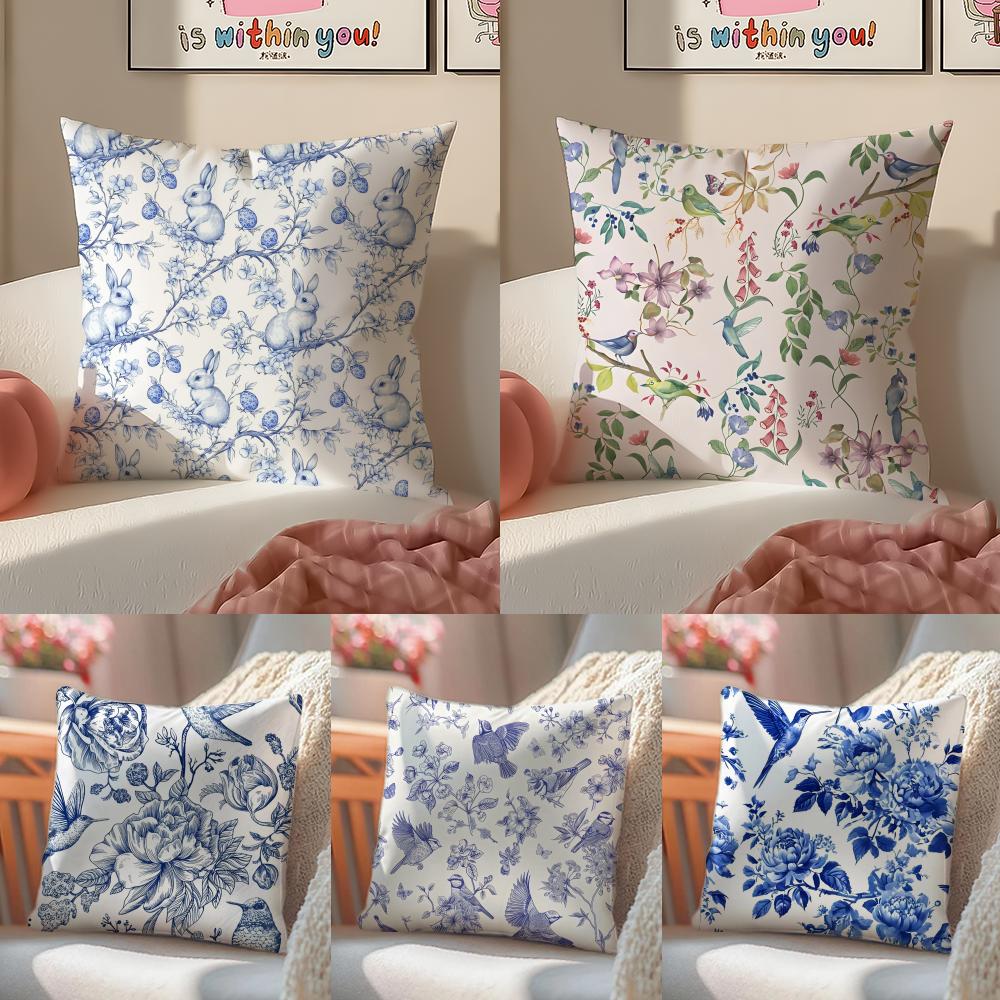 Chinoiserie pattern Funy Abstract Art Cushion Cover Linen Pillowcase Cover Soft Decor for Sofa Home Room