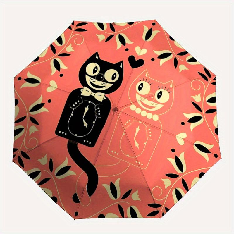 

1pc Cat, Floral Pattern Automatic Open/close, All-Season Portable Folding Umbrella for Friends, Travel, Everyday yy250812195