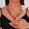 European & American Fashion Crystal Necklace and Earring Set: Bridal Wedding Jewelry Accessories