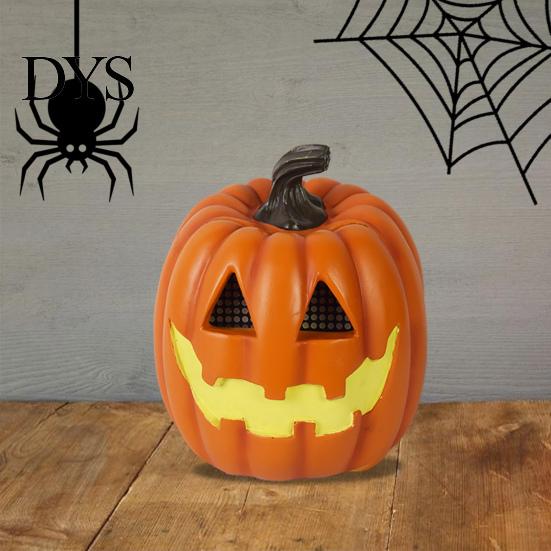Halloween Pumpkin Lantern Resin Light Up Pumpkin/Skull Figurine LED Lamp for Haunted House Party Garden Patio Decor Durable