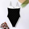 Modischer Damen-Badeanzug, Farbe, Ausgeschnittenes Design, Bauchbedeckend, Schlankmachender Bikini, Europäische Und Amerikanische Bademode.