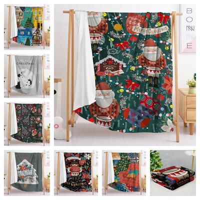 Blanket Flannel Blanket Christmas Illustration 3D Digital Printing Blanket Blanket Living Room