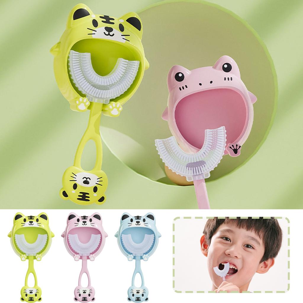 Children's Toothbrush Cartoon Pattern Manual Silicone Children's U-Shaped Toothbrush Oral Cleaning To Teeth