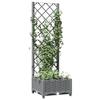 VidaXL Planter with Trellis Light Grey 40x40x121.5 Cm PP 153269