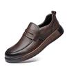 Fashion New Men Luxury Leather Genuine Leather Dress Shoes Fashion Soft Bottom Slip-on Loafers Comfy Casual Leather Business Fomal Shoes