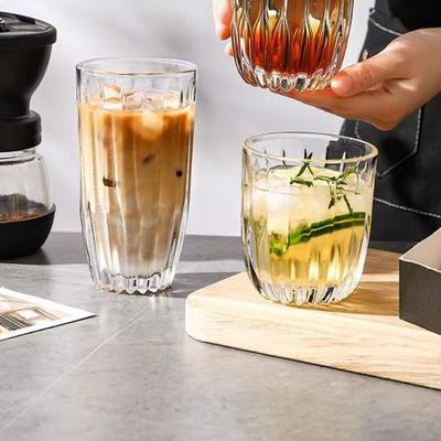 Glassware Cocktails INS Style Transparent Glass Cup Creative Latte Coffee Cup for Home Office Party Drinkware Juice Beverage Cup