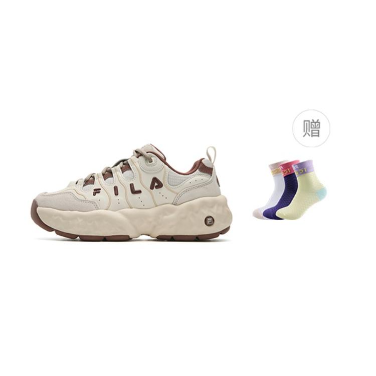 FILA MUFFIN Cushioning Abrasion Resistant Lightweight Low top Casual Shoes Women's Foam White F12W541106FWR