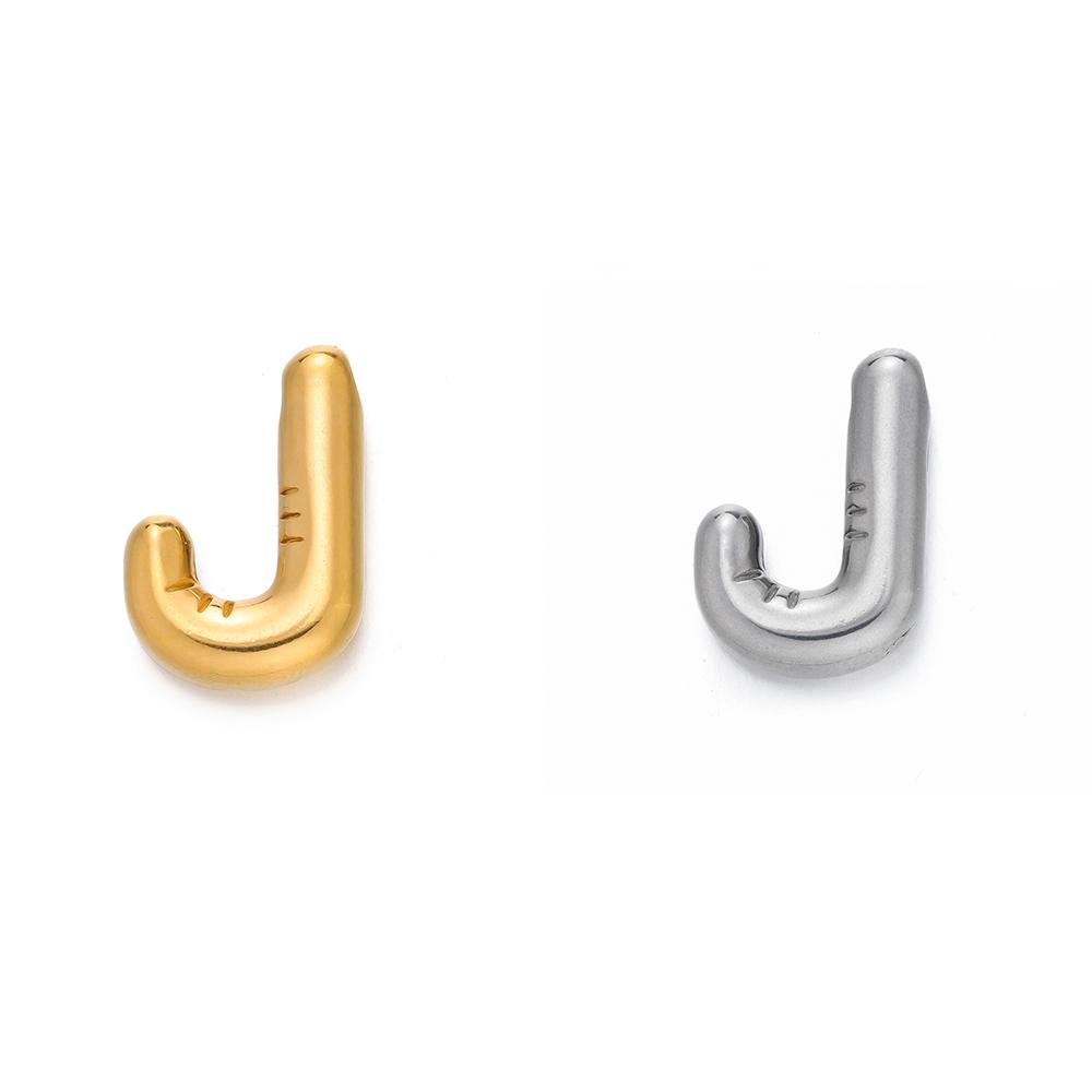 5piece Stainless Steel Delicate Chunky Bubble 26 Letter Alphabet Pendants for DIY Necklace Bracelet Jewelry Making Accessories Steel