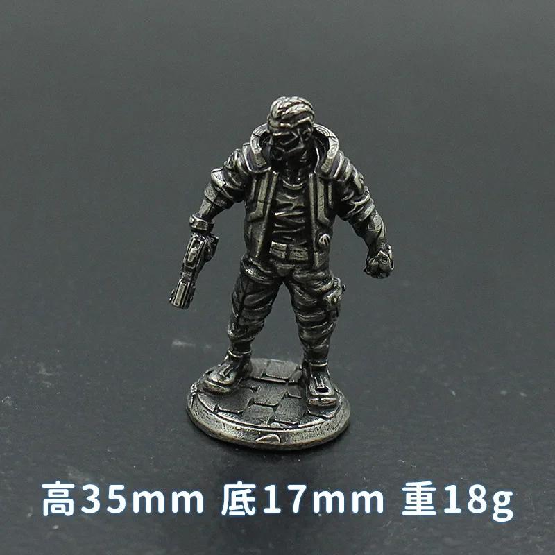 Retro Metal Miniature Warrior Model Cyberpunk Technological Sense Soldier Mannequins Desktop Game Ornaments Gifts