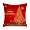 New Red and White Christmas Pillowcase Homewares Cartoon Elk Linen Sofa Pillowcase