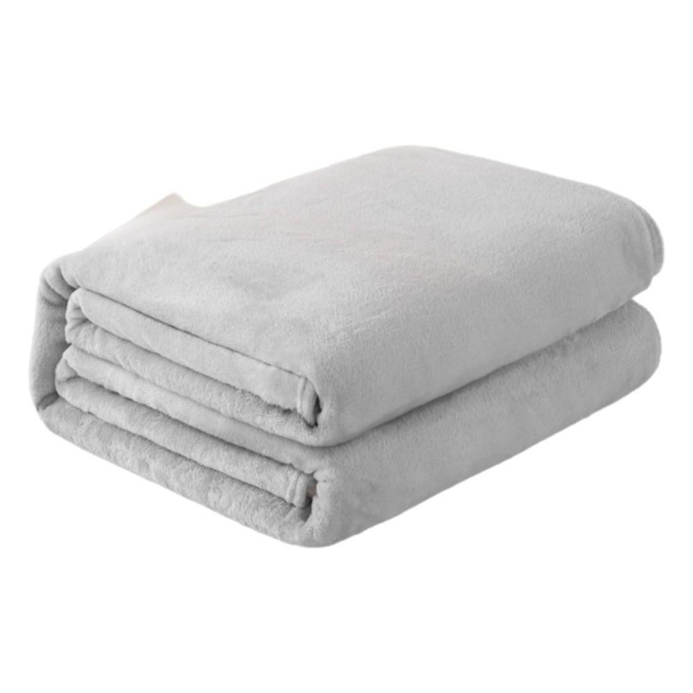 Skin-friendly Flannel Blanket Solid Color Bed Sheet Sofa Blanket Summer Sleep Blanket  Bedroom