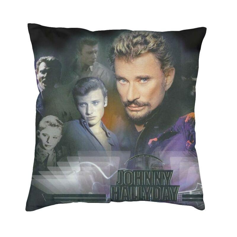 Fashion Johnny Hallyday Cushion Cover X Soft Singer French France Pillow Case for Car Square Pillowcase Home Decorative