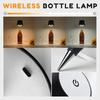 LED Kabellose Weinflaschenlampe 3 Beleuchtungsmodi Tragbar Touch Tischlampe Kabellose LED Schreibtischlampe Kreative Ambiente Nachtlampe (Schwarz-Weiss)